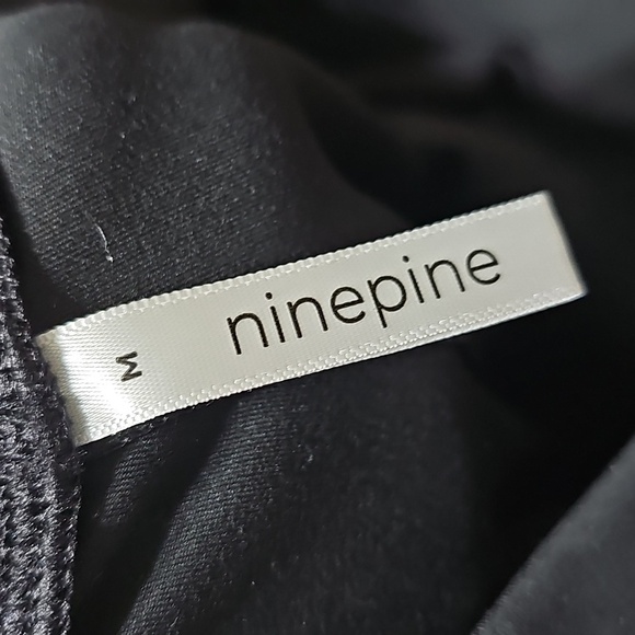 Ninepine High Waist Wide Leg Stretchy Black Pants Size Medium - Picture 4 of 8